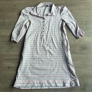 EUC BURU light pink, light blue and white striped dress - size medium